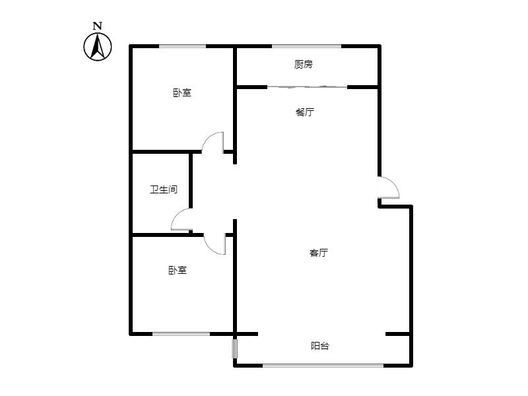 燕赵花园2室2厅1卫户型图