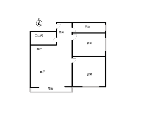 东方丽景(金领郡)2室2厅1卫户型图