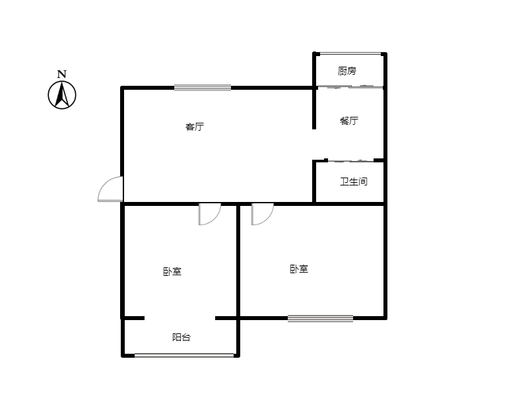 范阳水电小区2室2厅1卫户型图