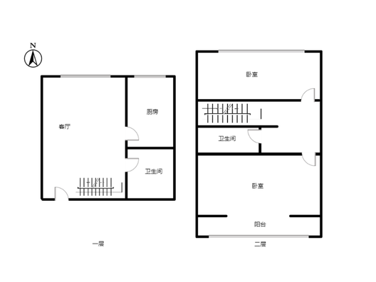宏远景园2室1厅2卫户型图