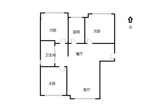鸿坤新维港3室2厅2卫户型图