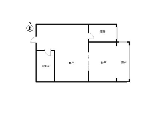 汇元上城1室1厅1卫户型图