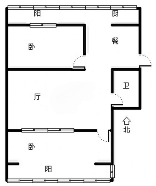 卫生局小区2室2厅1卫户型图