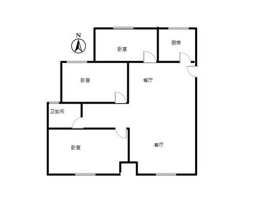 紫樾华庭3室2厅1卫户型图