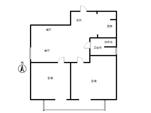 鸿盛凯旋门2室2厅1卫户型图
