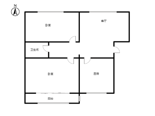 公园壹号2室1厅1卫户型图