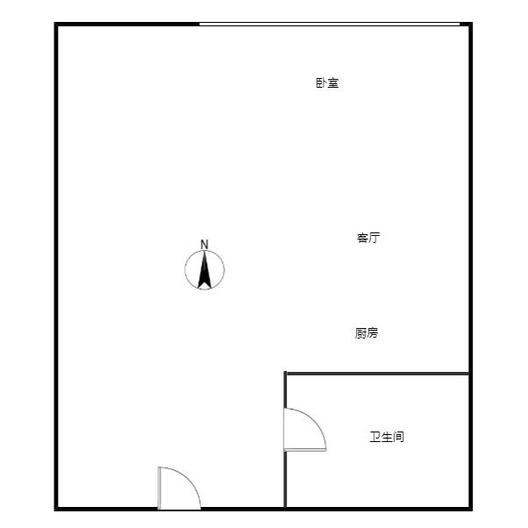 京第银座1室1厅1卫户型图
