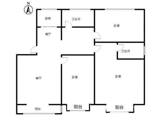 天地新城3室2厅2卫户型图
