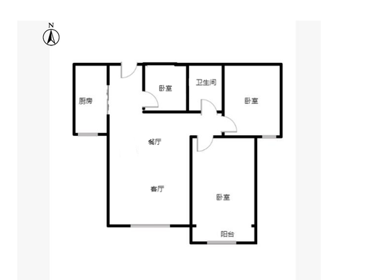 惠友钻石广场3室2厅1卫户型图