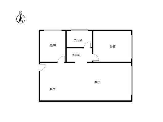 新加坡花园1室2厅1卫户型图