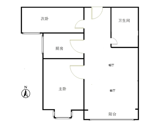 宏远碧罗湾2室2厅1卫户型图