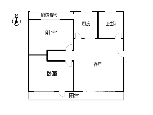 宏远一号院2室2厅1卫户型图