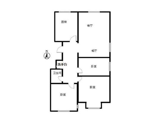 惠友钻石广场3室2厅1卫户型图