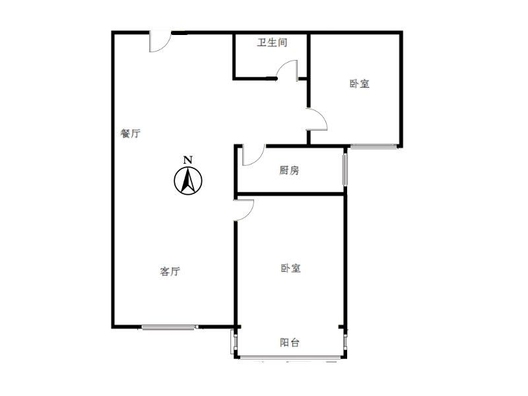 天保郦景2室2厅1卫户型图