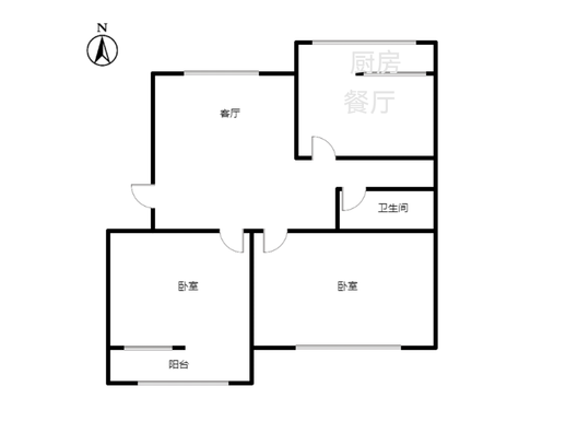 范阳水电小区2室2厅1卫户型图