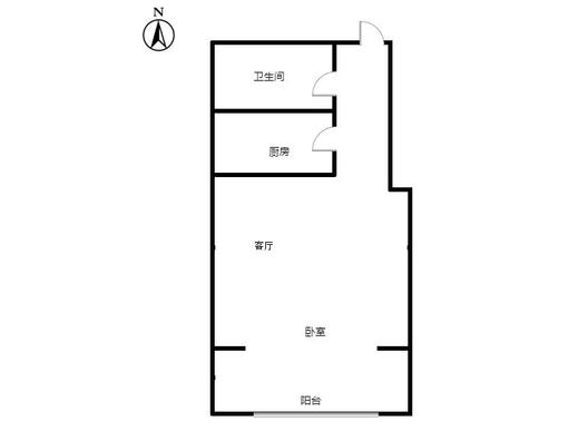 富景华庭1室1厅1卫户型图