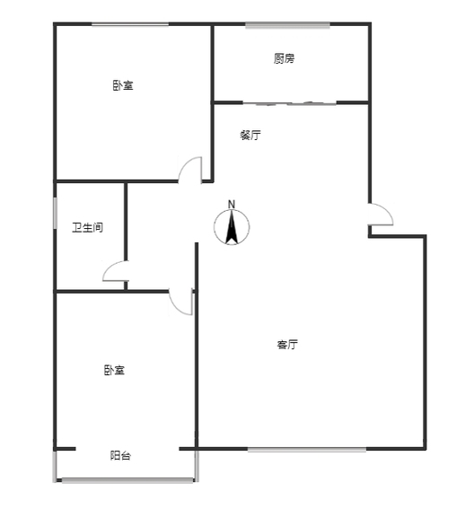 宏远二号院2室2厅1卫户型图