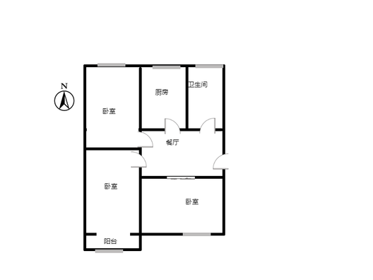 地质总局南院3室1厅1卫户型图