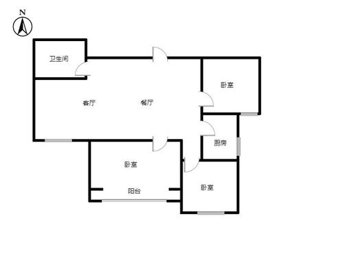 水尚仁佳3室2厅1卫户型图