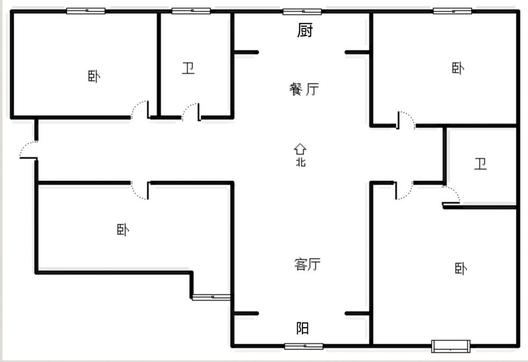 翡翠滨江4室2厅2卫户型图