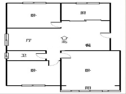 天保青花府3室2厅1卫户型图