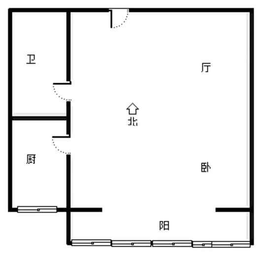 名流美域1室1厅1卫户型图