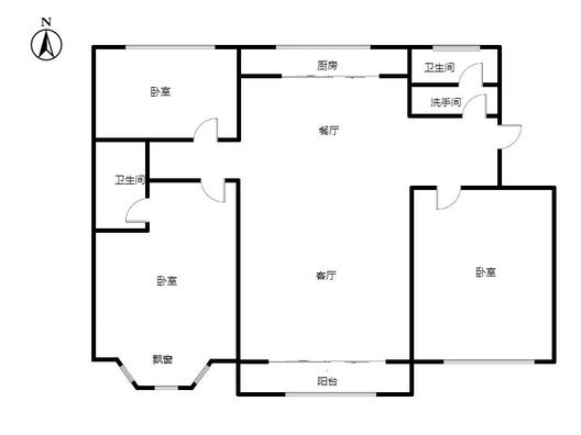 军欣家园3室2厅2卫户型图
