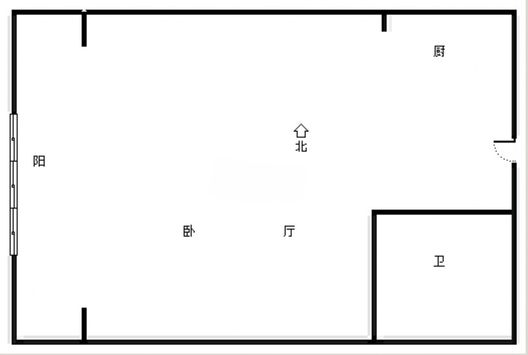 金街公寓1室1厅1卫户型图