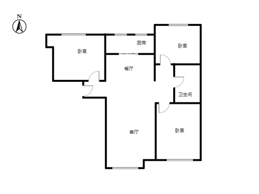 鸿坤理想湾3室2厅1卫户型图