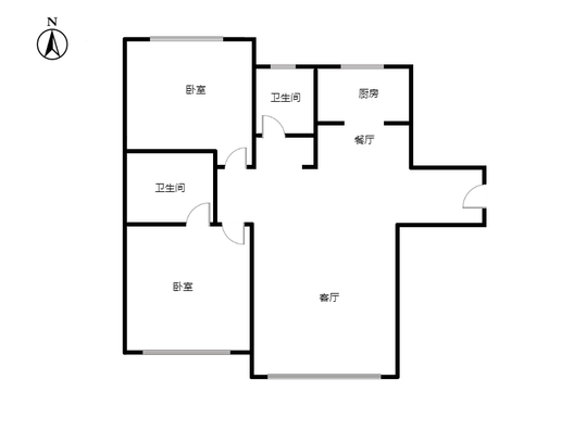 K2狮子城2室2厅1卫户型图