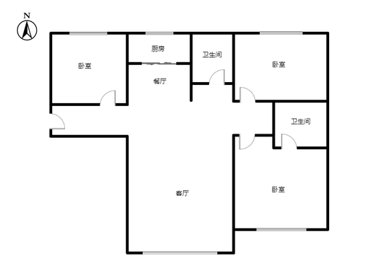 K2狮子城3室2厅1卫户型图