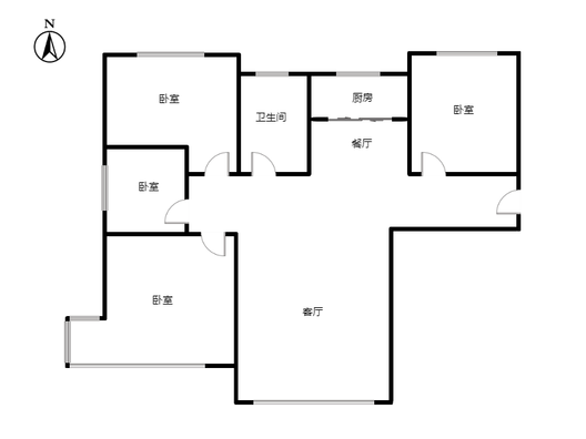 K2狮子城4室2厅1卫户型图