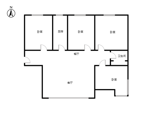 三利中和城一期4室2厅1卫户型图