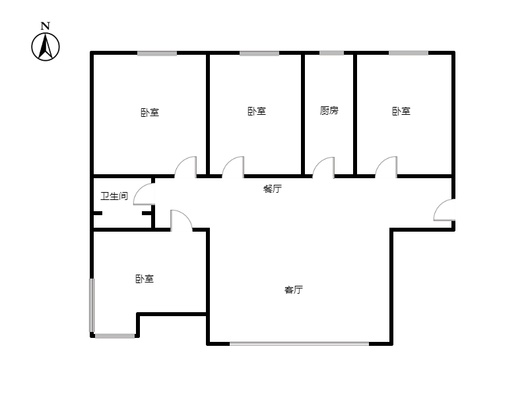 三利中和城一期4室2厅1卫户型图