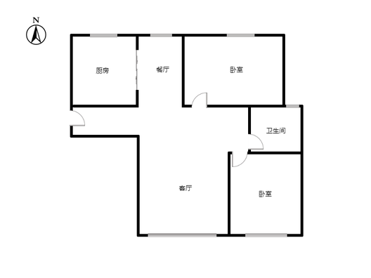 三利中和城一期2室2厅1卫户型图