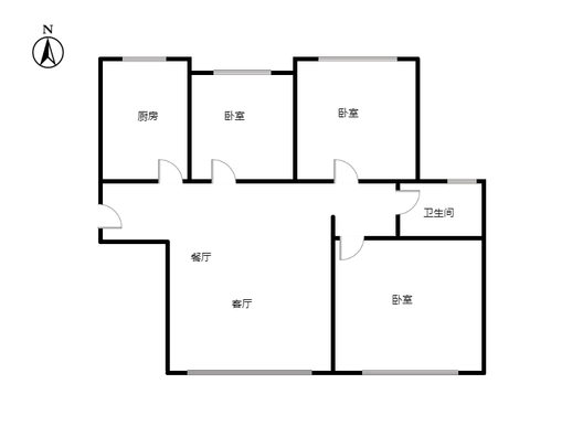 三利中和城二期东区(C区）3室2厅1卫户型图