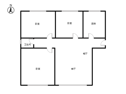三利中和城二期东区(C区）3室2厅1卫户型图