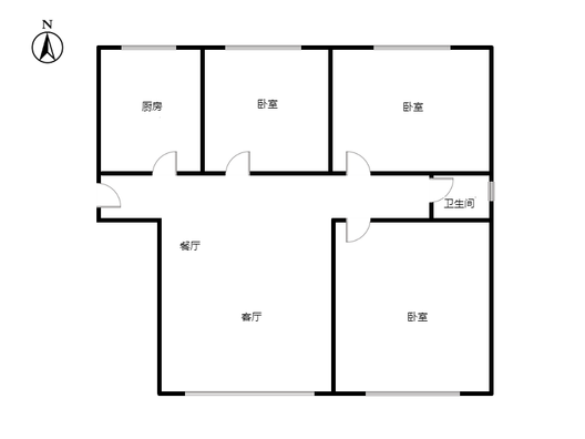 三利中和城二期东区(C区）3室2厅1卫户型图