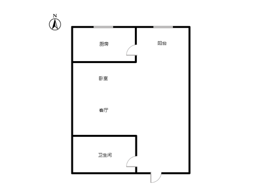 名流美域1室1厅1卫户型图