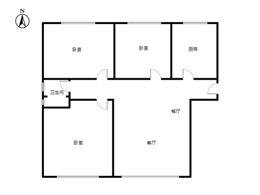 三利中和城二期东区(C区）3室2厅1卫户型图