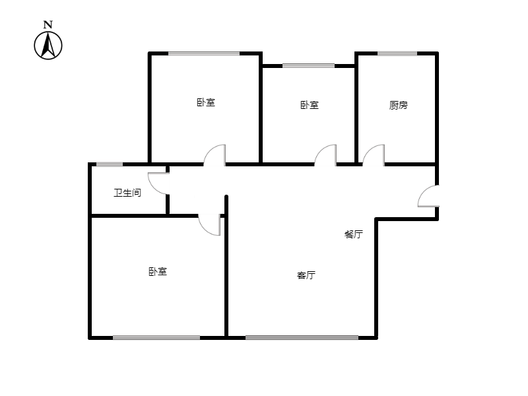 三利中和城二期东区(C区）3室2厅1卫户型图