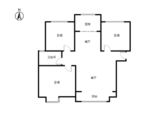 天伦湾嘉园3室2厅1卫户型图