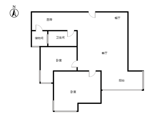 天伦湾嘉园2室2厅1卫户型图