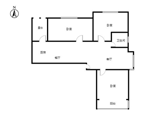 天伦湾嘉园3室2厅1卫户型图