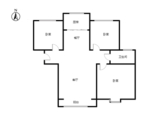 天伦湾嘉园3室2厅1卫户型图