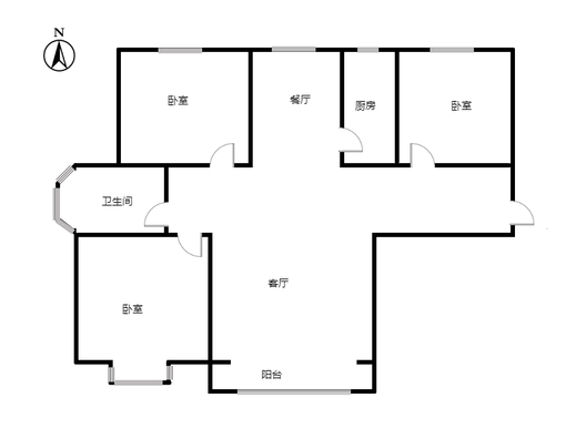 香邑溪谷上园3室2厅1卫户型图