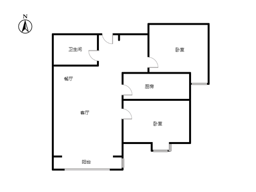 香邑溪谷一期2室2厅1卫户型图