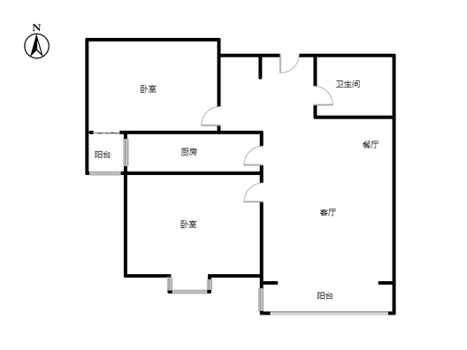 香邑溪谷一期2室2厅1卫户型图