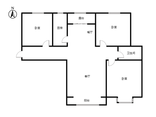 香邑溪谷玫瑰园3室2厅1卫户型图