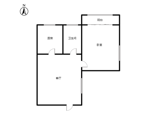 惠友荷园1室1厅1卫户型图